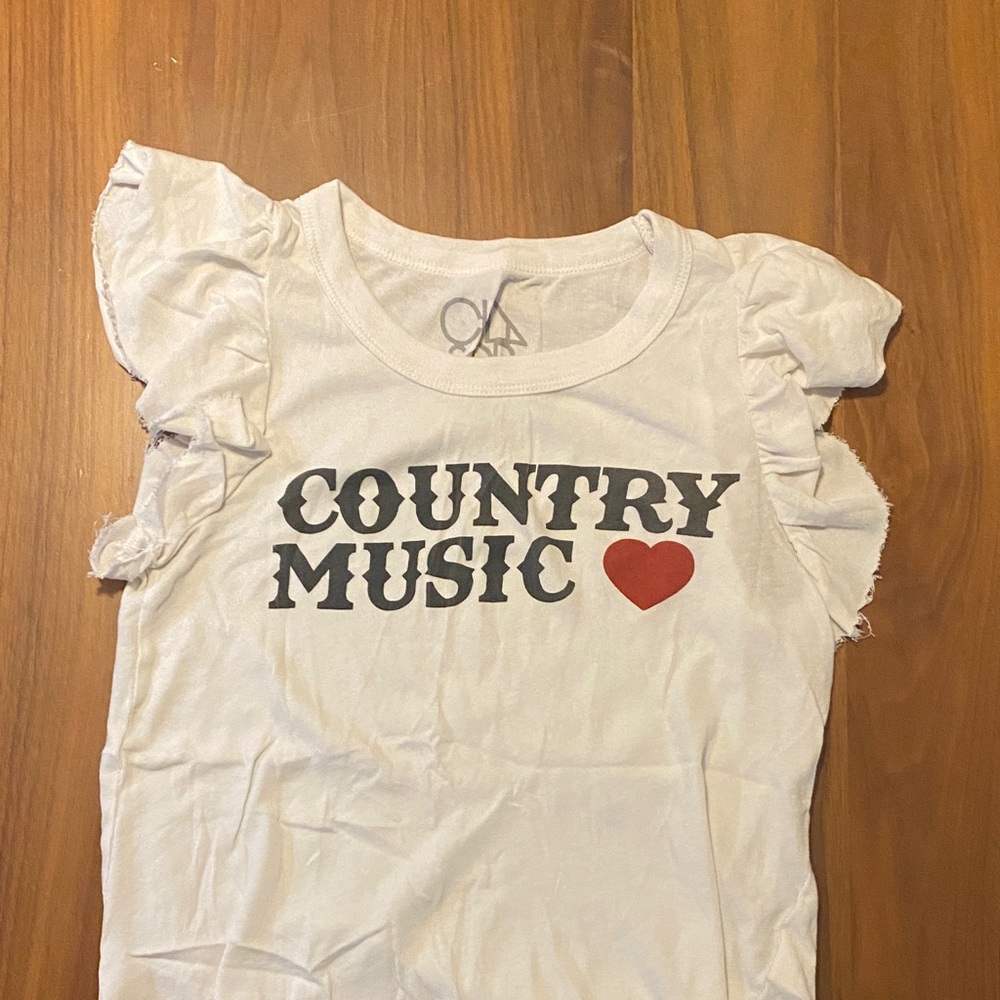 Chaser White Country Music Tee with Red Heart